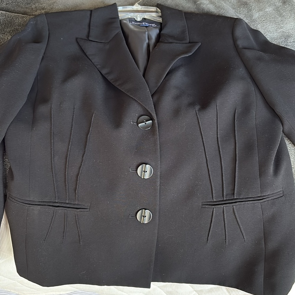 Evan Picone Suit Basic Black Blazer Fully Lined W… - image 5